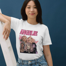 Camiseta Feminina Personalizável com 5 Fotos Estilo Punk Rock “Angelle” 100% Algodão com Estampa DTF Premium