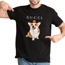 Camiseta Personalizável Vintage, Com Marca de Luxo, Com Seu Pet 100% Algodão