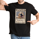 Camisa 100% Algodão Personalizável de Pet Procurado, Estilo One Piece