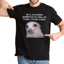 Camisa “Cachorro Sobrevive no Final” 100% Algodão e Personalizável Com Sua Foto