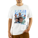 Camiseta Papai Personalizada 100% Algodão com Fotos - Estampa DTF - Presente Dia dos Pais - Camisa Customizada Preta
