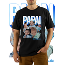 Camiseta Papai Personalizada 100% Algodão com Fotos - Estampa DTF - Presente Dia dos Pais - Camisa Customizada Preta