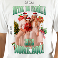 Camisa Personalizável de Natal para Família, 100% Algodão com Foto e Frases Especiais