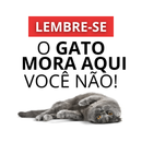Caneca Personalizável Com Seu Gato, Frase: Lembre-se O Gato Mora Aqui Você Não