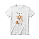 Camiseta Personalizável Vintage, Com Marca de Luxo, Com Seu Pet 100% Algodão