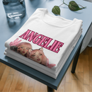 Camiseta Feminina Personalizável com 5 Fotos Estilo Punk Rock “Angelle” 100% Algodão com Estampa DTF Premium