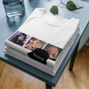 Camisa Personalizável com 3 Fotos, Estilo Criativo 100% Algodão e Estampa em DTF