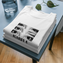 Camiseta Feminina Personalizável Com Seu Nome e 3 Fotos dos Olhos, 100% Algodão com Estampa DTF