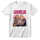 Camiseta Feminina Personalizável com 5 Fotos Estilo Punk Rock “Angelle” 100% Algodão com Estampa DTF Premium