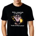 Camiseta 100% Algodão Personalizável Com Seu Pet ou Rosto