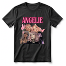 Camiseta Feminina Personalizável com 5 Fotos Estilo Punk Rock “Angelle” 100% Algodão com Estampa DTF Premium
