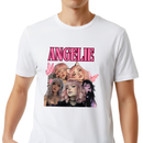 Camiseta Feminina Personalizável com 5 Fotos Estilo Punk Rock “Angelle” 100% Algodão com Estampa DTF Premium