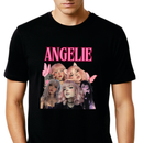 Camiseta Feminina Personalizável com 5 Fotos Estilo Punk Rock “Angelle” 100% Algodão com Estampa DTF Premium