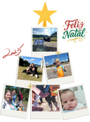 Camiseta Personalizada Árvore de Natal com Fotos – Modelo Polaroid | 100% Algodão Premium + Estampa DTF